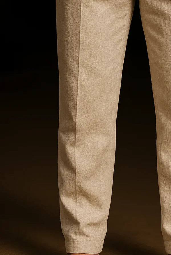Sartoria Montari - Beige Linnen Old Money Broek