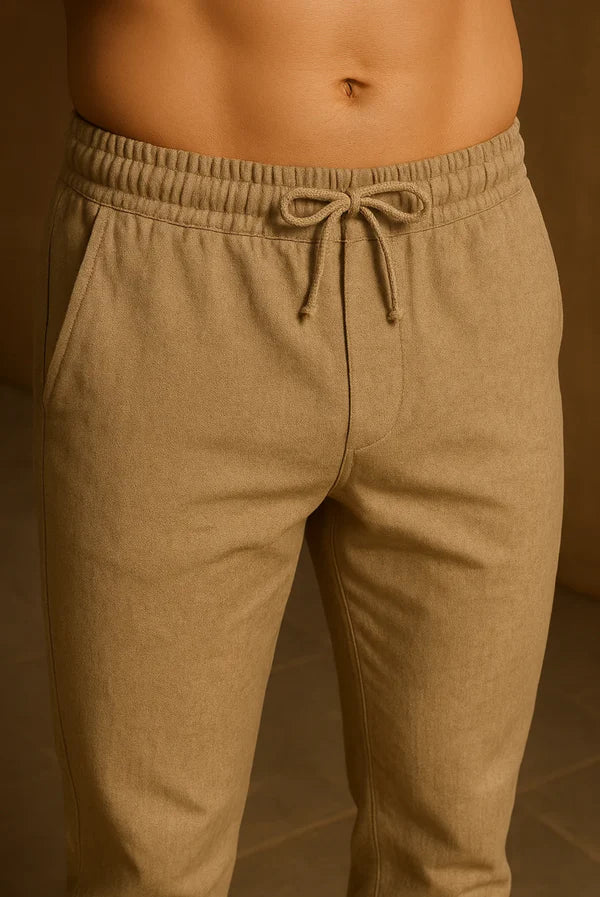 Sartoria Montari - Olijfgroene linnen broek