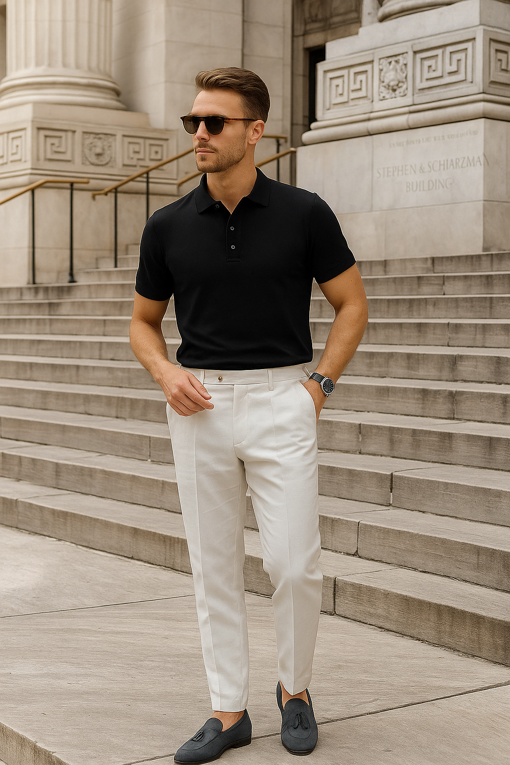 Imperial - Old Money Zwarte Basic Polo