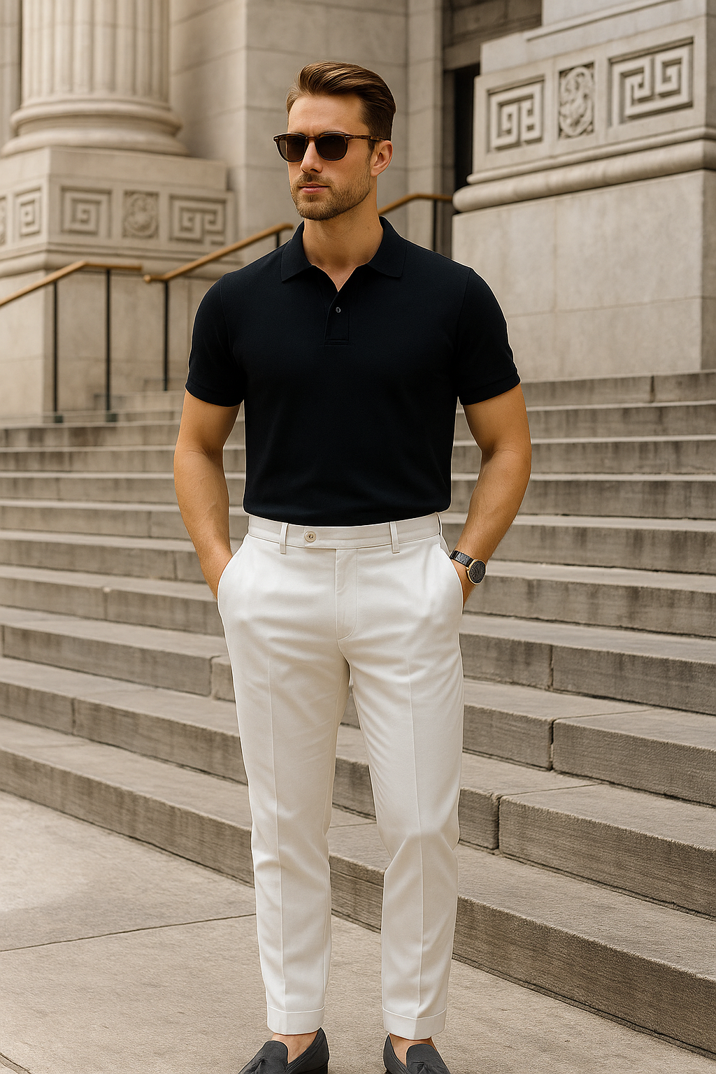 Imperial - Old Money Zwarte Basic Polo