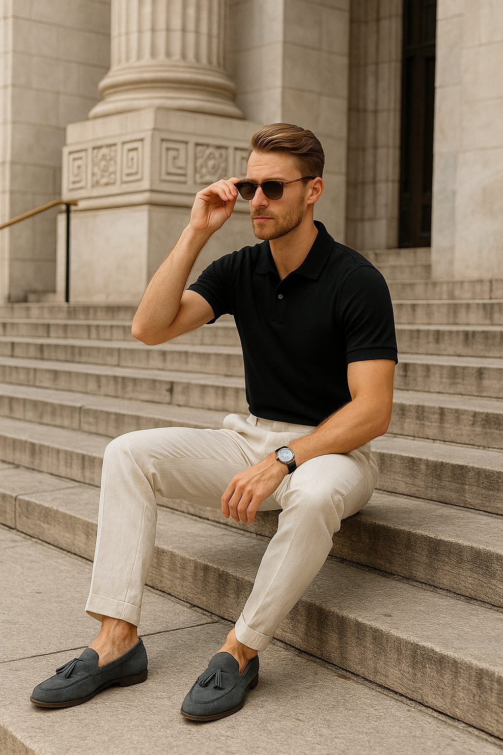 Imperial - Old Money Zwarte Basic Polo